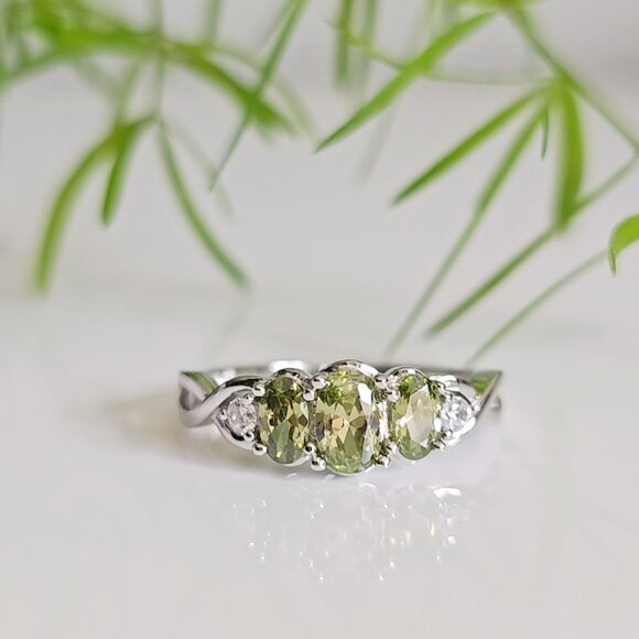 Sterling Silver Peridot Ring, Peridot Stone, Birthstone - Picture 3 of 10